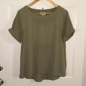 Ann Taylor Loft Green Chiffon Blouse XS